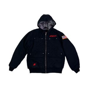 Snap-On Workwear Tools Black Canvas Quilt Lined Hooded Jacket